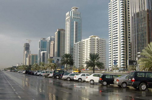 Фотография . Дождливое утро в Арабских Эмиратах