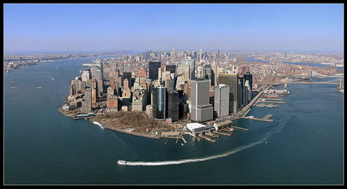 Фотография США. Нью Йорк. Манхетен. Manhattan high above